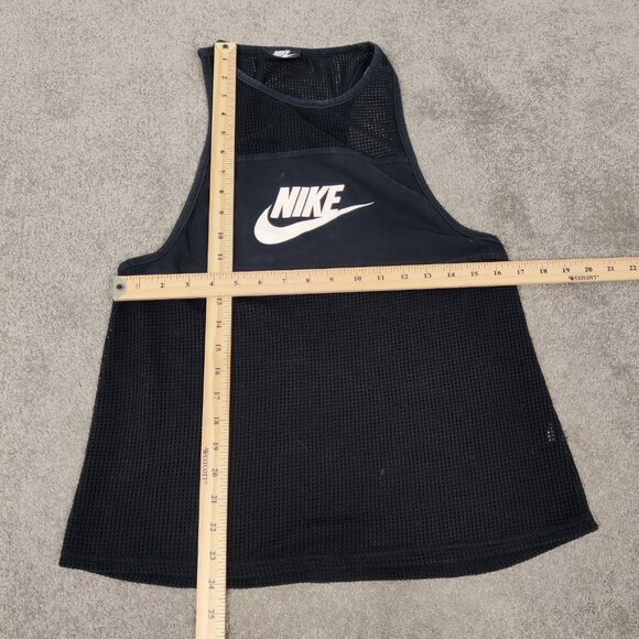 Nike Women’s Tank Top Size S Black Mesh Logo Athleisure Lightweight Activewear - Picture 4 of 6
